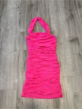 SHEIN Bright Pink Women's Top with Label Detail